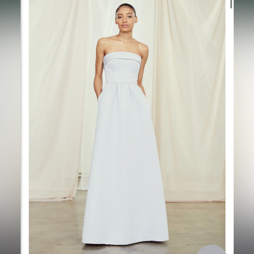 (Dry cleaned + altered) Amsale Rene Bridesmaids Dress - Ice Blue